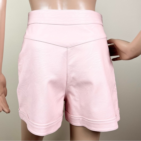 STELLA MCCARTNEY REVOLVE PINK FAUX LEATHER SHORTS - Picture 12 of 16